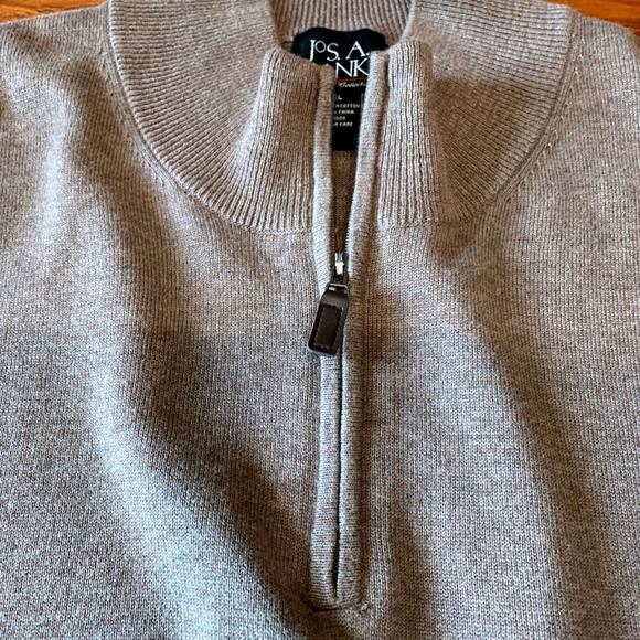 Jos A Bank Signature Collection Men's XXL Brown 100% Pima Cotton 1/4 Zip Sweater - Picture 3 of 8